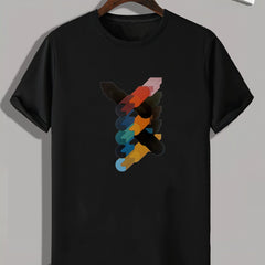 Colorful Print Men's Graphic T-shirt for Summer