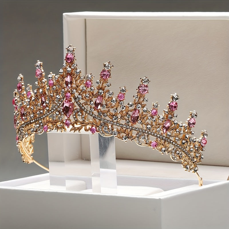 Baroque Style Crystal Headband Crown Princess Tiara for Wedding