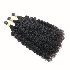 50g Kinky Curly I Tip Hair Extensions 100% Virgin Brazilian Human Hair For Women