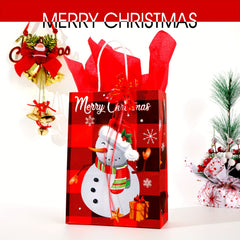 6pc Christmas Gift Bag Set with 12pcs Large Wrapping Papers in Red & Green