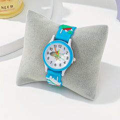 Kids Cartoon Print Round Dial Quartz Watch For Gift