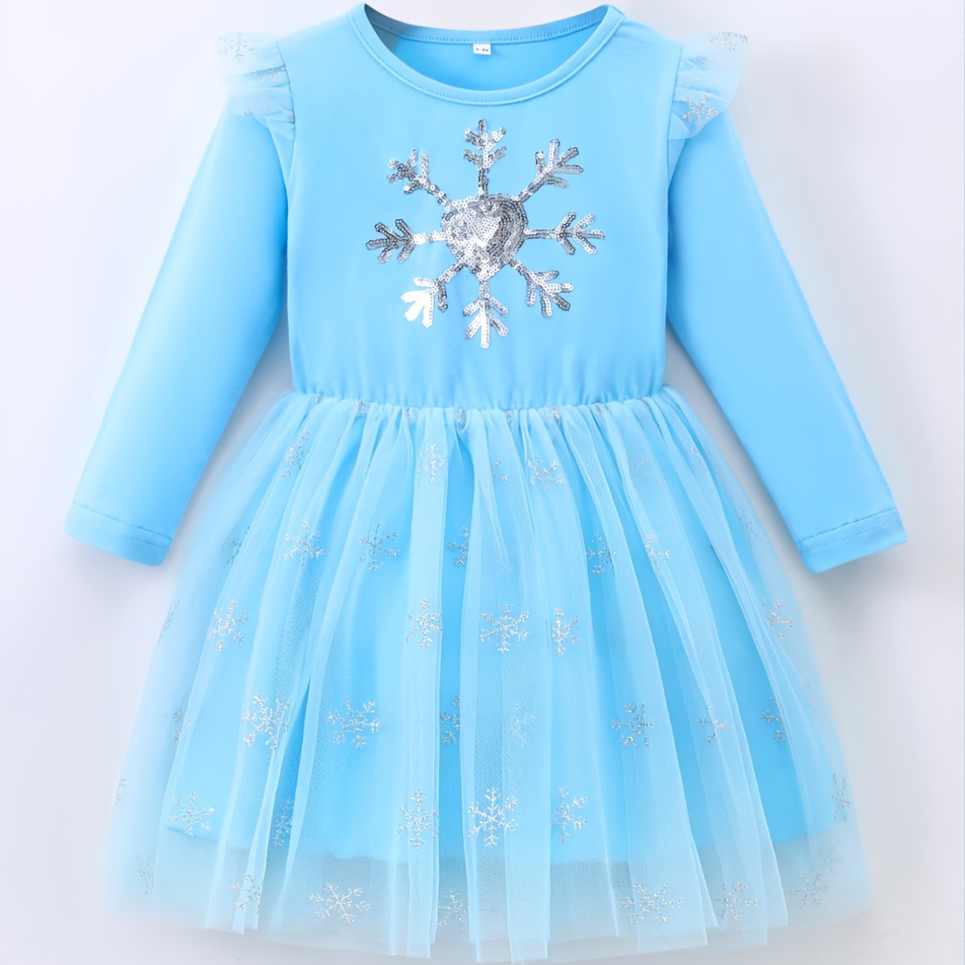 Girls' Long Sleeve Mesh Princess Dress