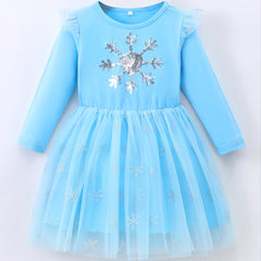 Girls' Long Sleeve Mesh Princess Dress