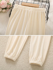 Girls' Breathable Thin Jogger Pants Long Length