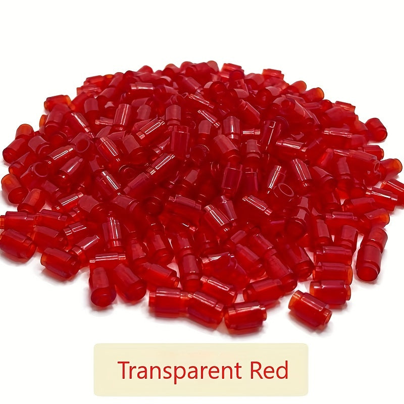100pcs Transparent ABS Building Blocks 1x1 Cylindrical Bricks