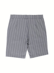 Men's Slim Fit Stripe Shorts Straight Leg