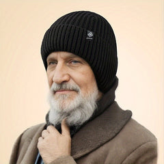 Winter Beanie Hat With Ear Flap Knitted Fleece Beanie Hat