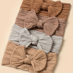 4pcs Jacquard Bow Wide Brim Headband for Infant Toddler Baby