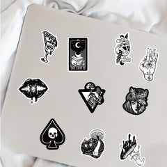 200 Pcs Gothic Pattern Luggage Stickers Punk Stickers Travel Accessories