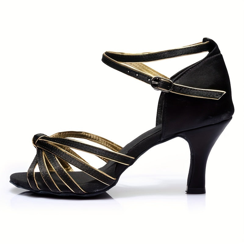 Women's Latin Dance Shoes Peep Toe Stiletto Heeled Sandals