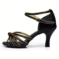 Women's Latin Dance Shoes Peep Toe Stiletto Heeled Sandals