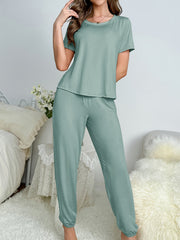 Women's Short Sleeve Pajama Set & Lounge Pants