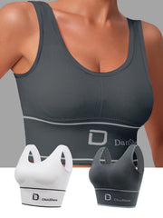 2pcs Letter Print Sports Bra Yoga Crop Tank Top Women's Activewear