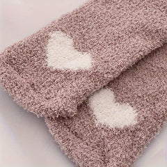 5 Pairs Heart Print Socks Cozy & Warm Women's Stockings