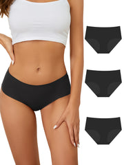 3pcs Seamless Briefs Mid Rise Skin friendly Panties