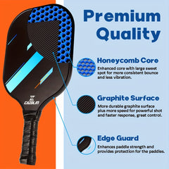 CAZOLIN Graphite Pickleball Paddles Lightweight Carbon Fiber Face