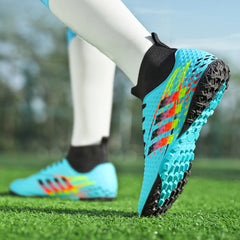 Men's High Top TF Soccer Cleats Anti-Skid Outdoor Football Boots