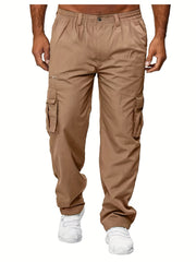 Men's Cargo Work Trousers Thin Relaxed Fit Stretch Combat Jogging Bottoms