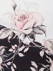 Colorblock Floral Print Long Sleeve Blouse