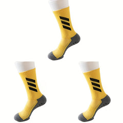 3 Pairs Anti Slip Football Socks For Men And Women