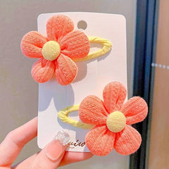 2pcs Colorful Flower Hair Clips for Baby Girls