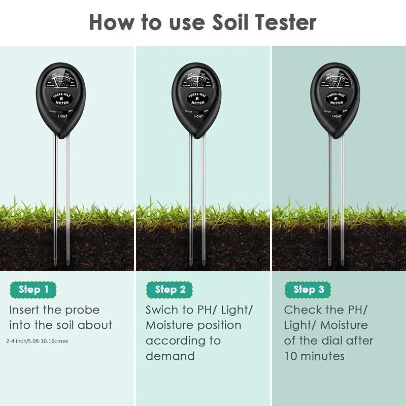 Soil Test Kit 3 in 1 Moisture Light PH Tester Gardening Tool Kits