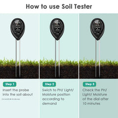 Soil Test Kit 3 in 1 Moisture Light PH Tester Gardening Tool Kits
