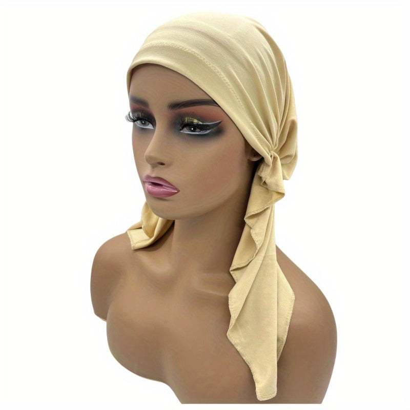 Soft Head Wrap Elastic Turban Cap Lightweight Beanie Vintage Headwear Bandana
