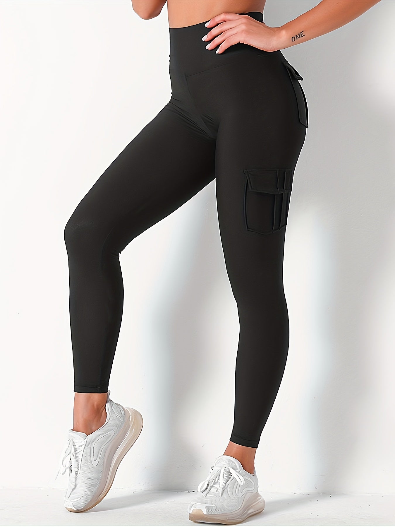 High Waist Yoga Pants With Pockets Stretch Workout Leggings For Women
