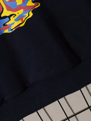 Boys Gamepad Print Hooded Sweatshirt for Spring Fall