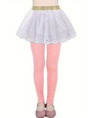 2pcs Sequin Tutu Skirt Leggings Set for Ballet Christmas Party Girls