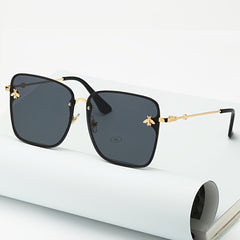Rimless Square Oversized Gradient Lens Sunglasses UV 400 Protection