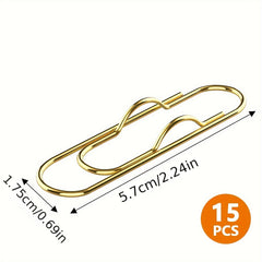 Metal Pen Holder for Notebook, 15 Pack School Stationery Clip Pen Holder