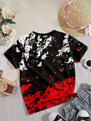 Pattern Graphic Crew Neck Tshirt for Girls