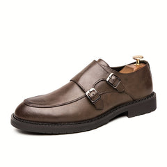 Men's Double Monk Loafers Wear resistant Non Slip Comfy Casual Shoes