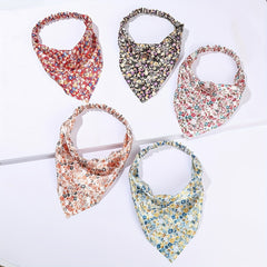 5pcs Flower Print Bandanas Elastic Triangle Scarf Headband Boho Kerchief