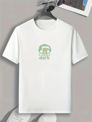 Dark & Skull Print Men's Comfy T-shirt for Outdoor Summer
