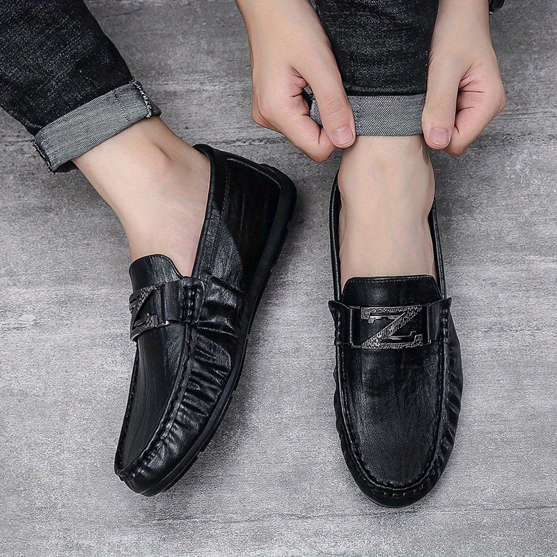 Men's PU Leather Loafer Shoes Comfy Slip On Driving Shoes Spring Summer