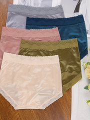5pcs Lace Briefs Comfy & Breathable Intimates Panties Women's Lingerie