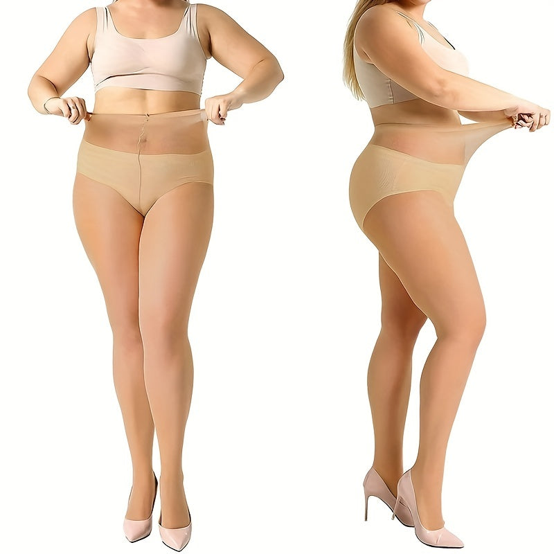 4 Pairs Plus Size Control Top Pantyhose
