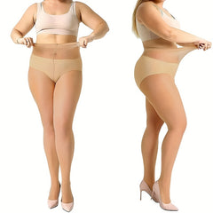 4 Pairs Plus Size Control Top Pantyhose