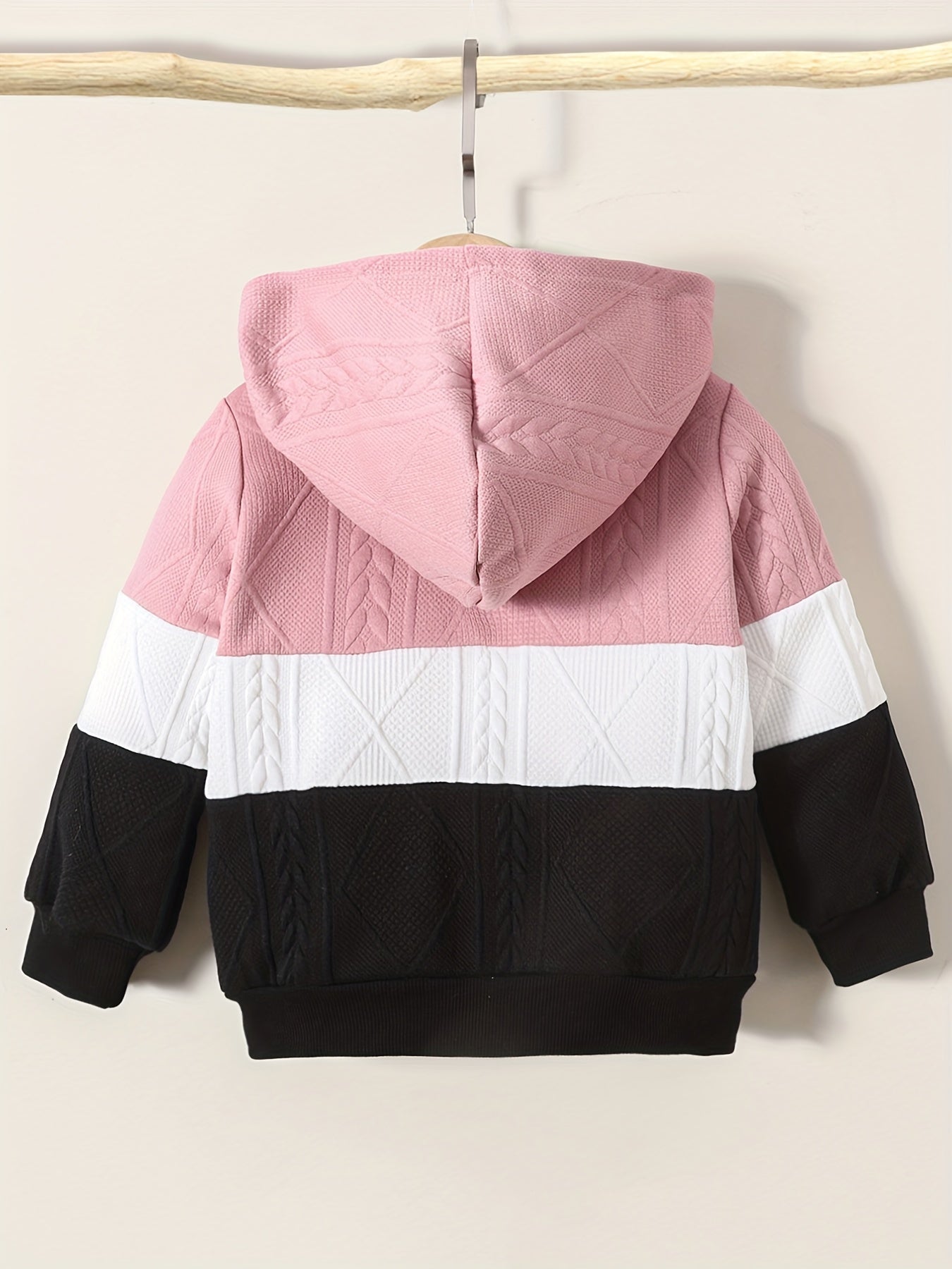 Colorblock Zipper Hooded Jacket Long Sleeve Sweatshirt