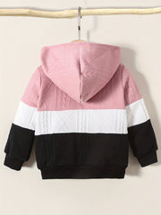 Colorblock Zipper Hooded Jacket Long Sleeve Sweatshirt