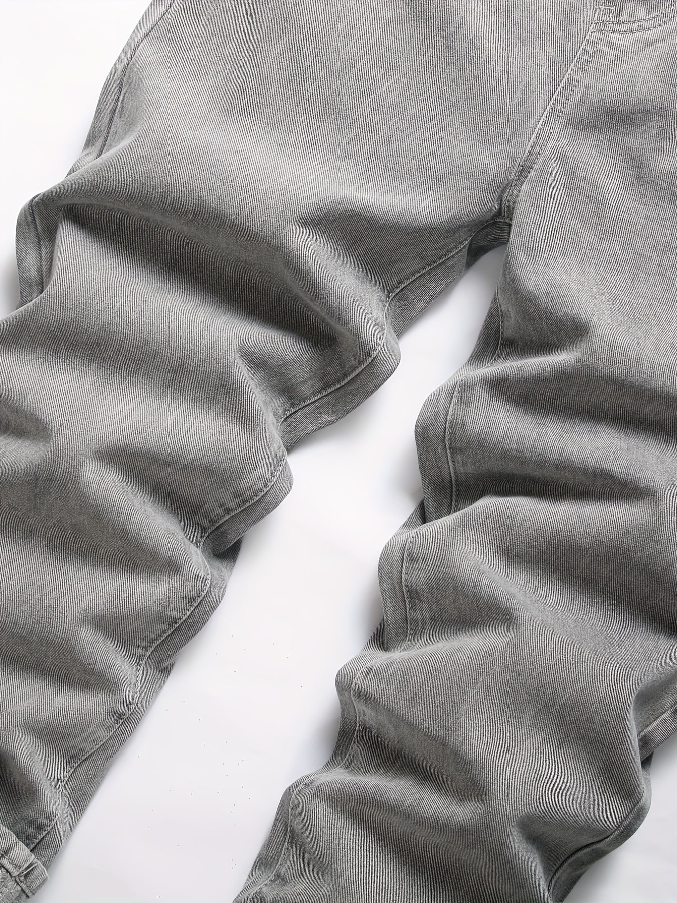 Men's Drawstring Jeans Men's Casual Street Style Straight Leg Denim Pants