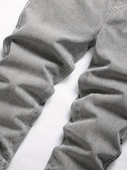 Men's Drawstring Jeans Men's Casual Street Style Straight Leg Denim Pants