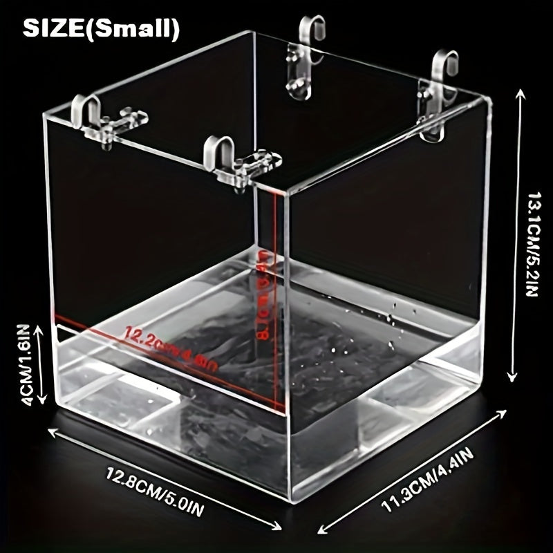 Acrylic Transparent Bird Bath Cage with Hanging Hooks Bird Feeder