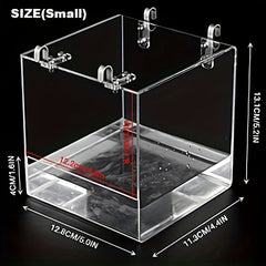 Acrylic Transparent Bird Bath Cage with Hanging Hooks Bird Feeder