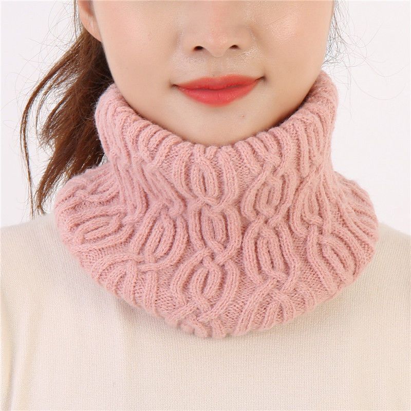 Thin Reversible Knit Scarf Ribbed Mini Snood Neck Warmer