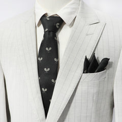 3pc Men's Suit Set Business Banquet Wedding Neck Tie Chest Scarf