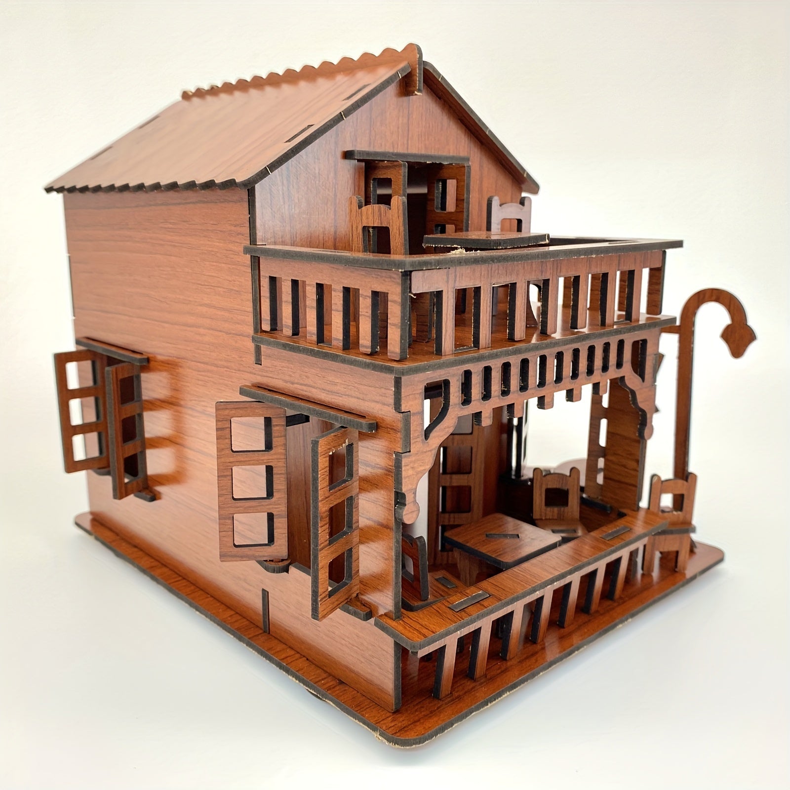 Wooden 3D Puzzle DIY Coffee House Building Model Kit